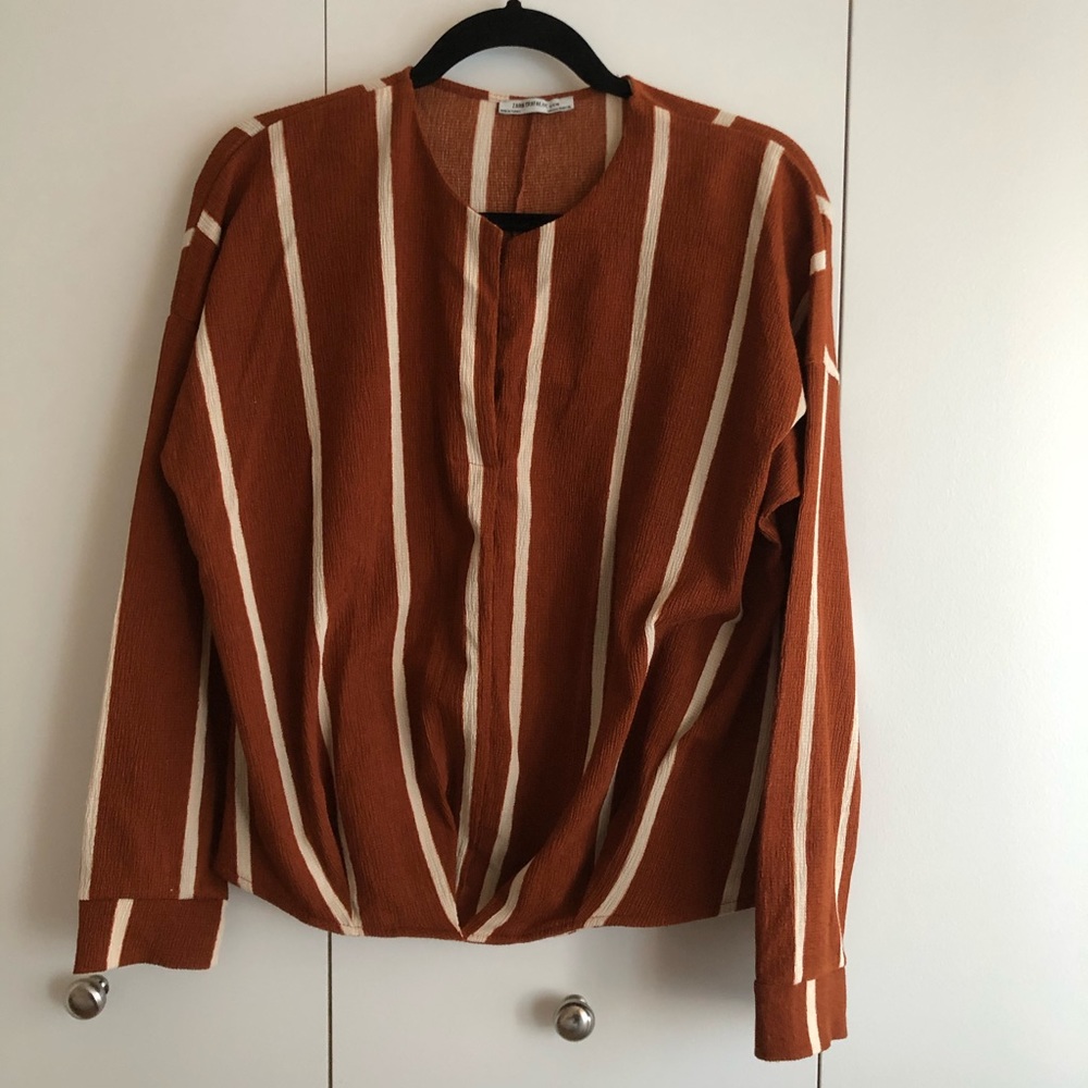 Striped long sleeved top